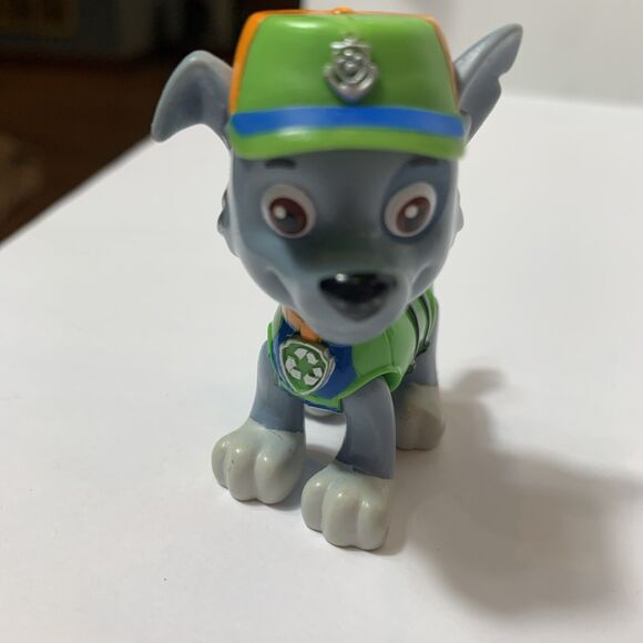 Paw Patrol Rescue Pup Rocky Recycle 2.5"‎ Dog Figurine Toy - Picture 1 of 6